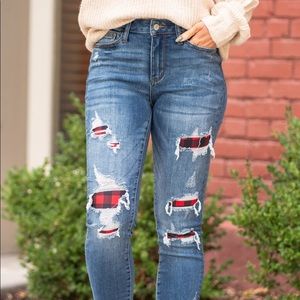 Plaid Judy  blue jeans